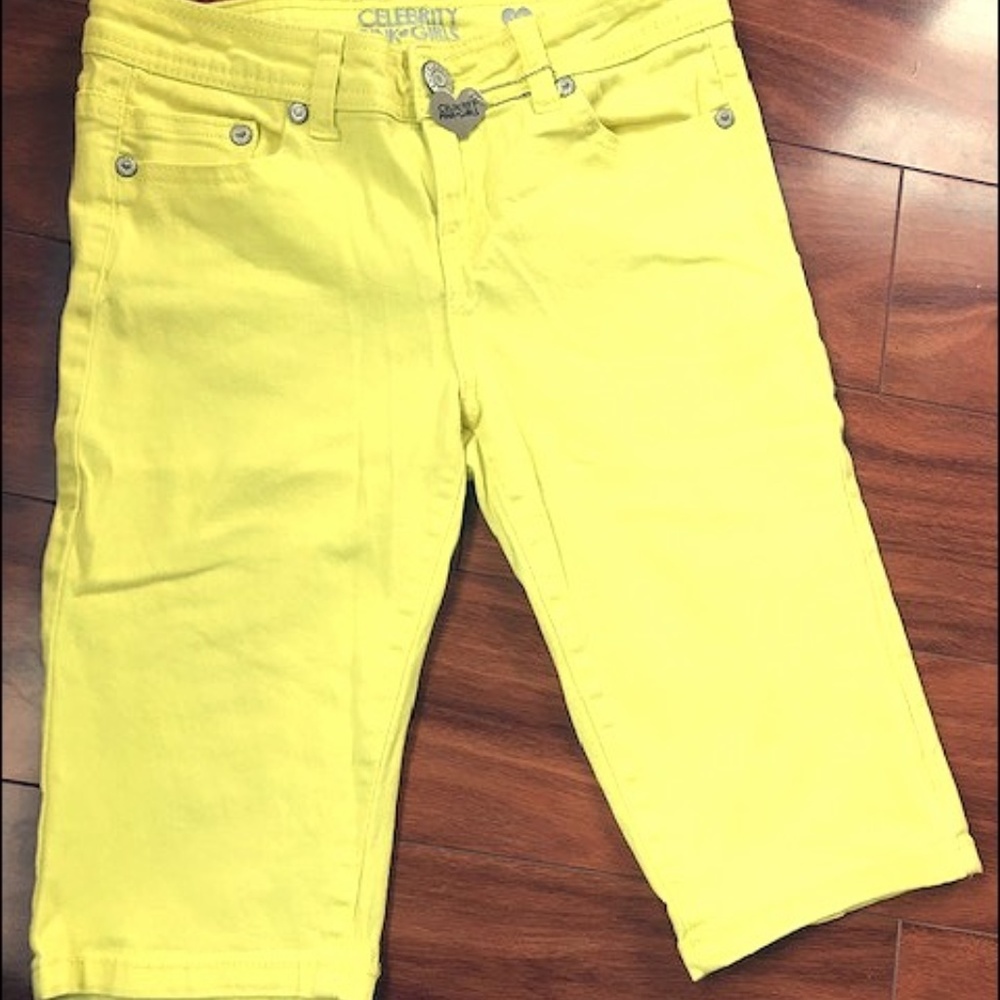 Celebrity Pink Yellow Girls Shorts
